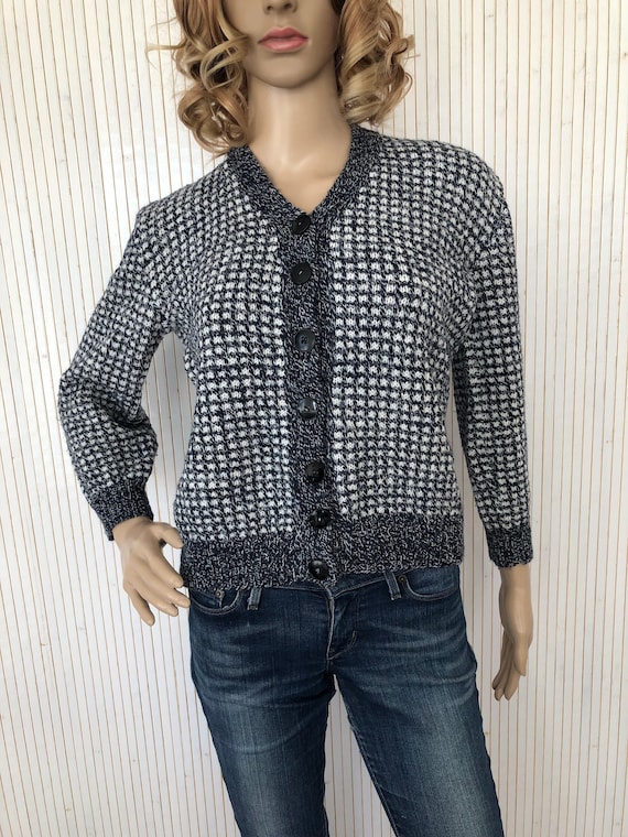 Vest Speckled Wool Vintage Women V-neck V-neck V-… - image 1