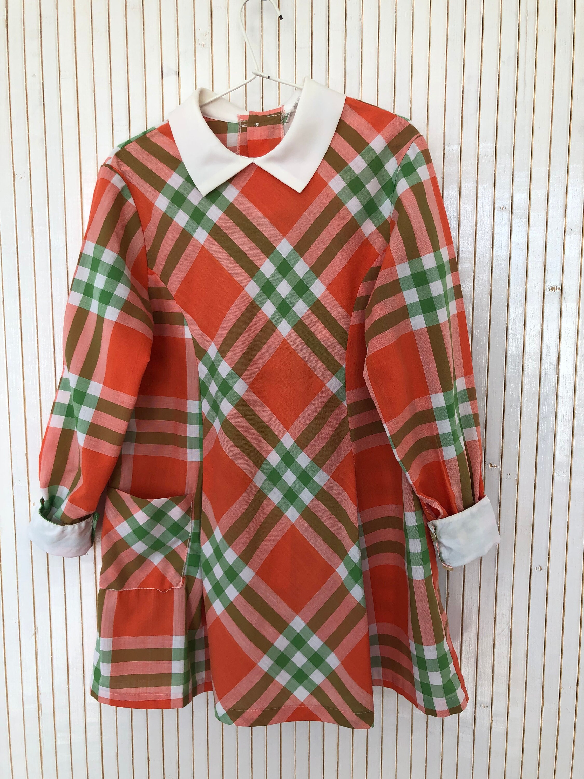 Robe Enfant Fille Mondays Child Orange à Carreaux Taille 6 - Neuf Avec étiquettes