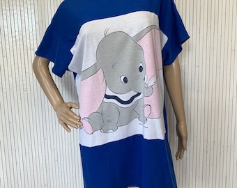 Groot T-shirt Dumbo Walt Disney Productions Vintage katoenen nachthemd One Size Baby Olifant Jeugdherinnering