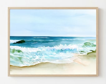 Alabama Beach Watercolor Print: Gulf Coast Landscape Wall Art