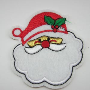 Christmas Santa Iron On Patches Appliques 7cm 2 3/4in  Father Christmas Jumper Embellishments Holiday Festive Patch Clothing Crafts