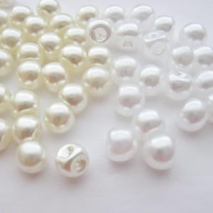 6mm Small Pearl Shank Buttons Ivory or White Pearls for Wedding Gowns Christening Gowns Baby Clothing Bridal Clothing Buttons