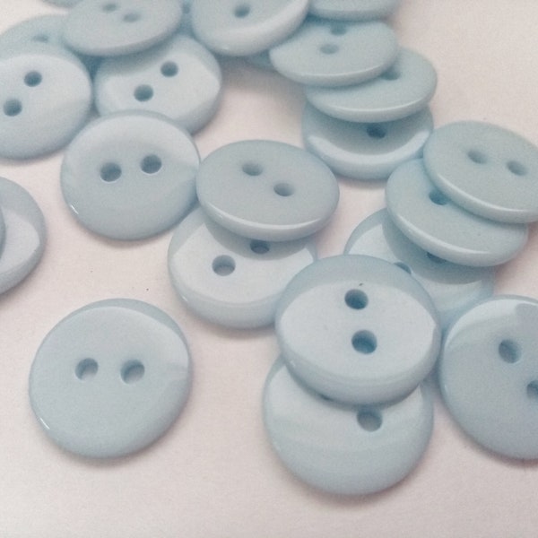 10 Blue Sewing Buttons  15mm Resin Light Blue Shirt Buttons for Baby Boys Clothing Shirts and Blouses Sewing Accessories