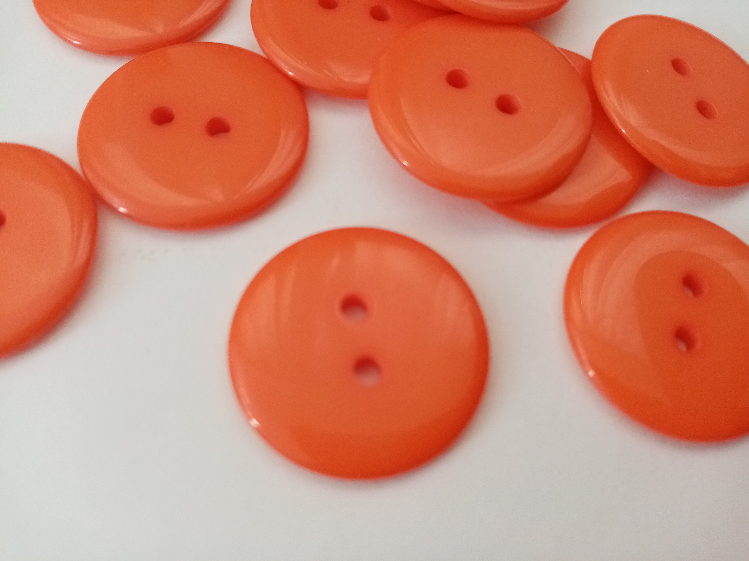 10 Orange Sewing Buttons 22mm 7 8in Large Resin Orange Buttons for