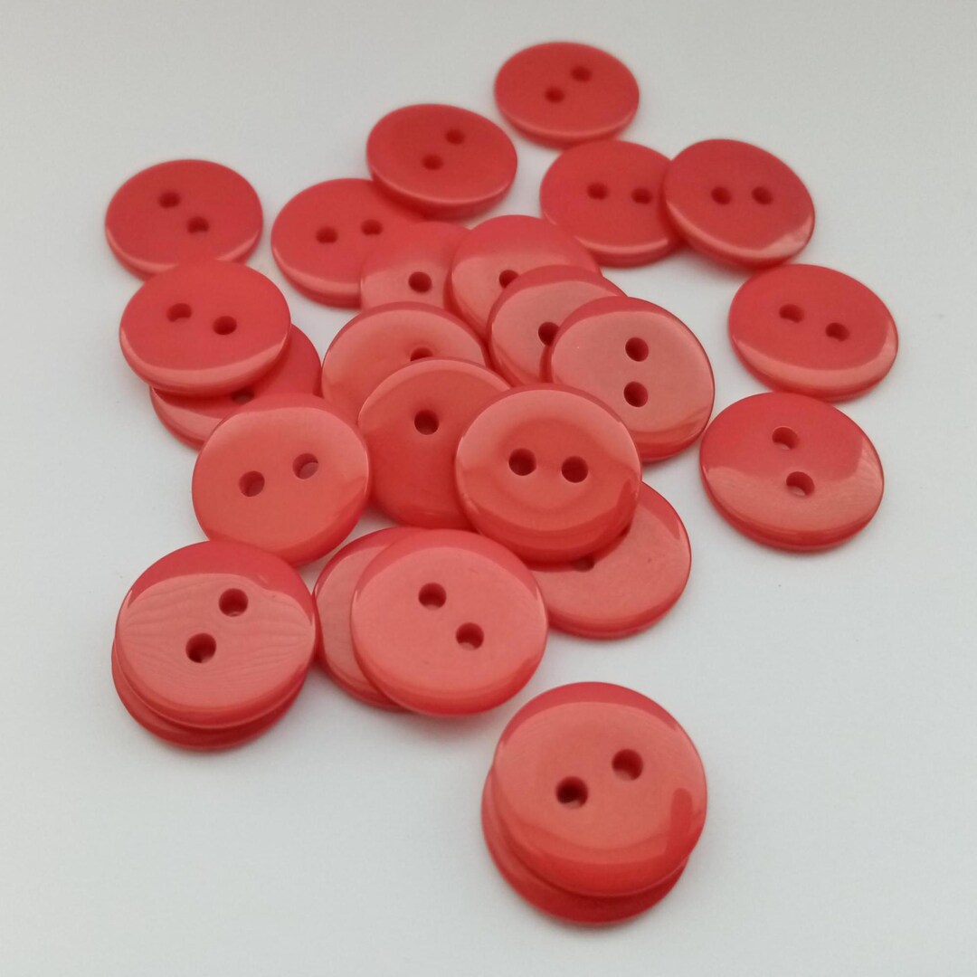 Red Rag Button Red Sewing Buttons 15mm (5/8