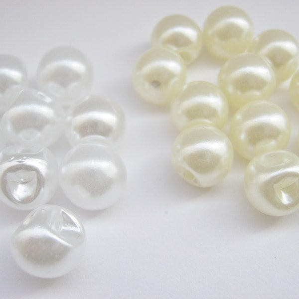 10mm Ivory or White Pearl Sewing Buttons Sideways Shank Pearls for Wedding Gowns Christening Gowns Baby Clothing Bridal Buttons