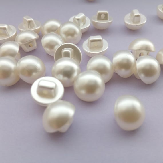 Ivory Pearl Shank Buttons 12mm (1/2") Mushroom Pearl Cream Buttons for  Wedding Bridal Gowns or Communion Dresses