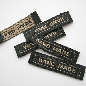 24 Black Handmade Fabric Labels 45mm 1 3/4 Sew on - Etsy UK