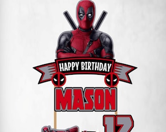 Deadpool, Deadpool Cake Topper, Deadpool Banner, Deadpool Party Decor, Deadpool Party Supplies, Deadpool Decoration, Deadpool Birthday