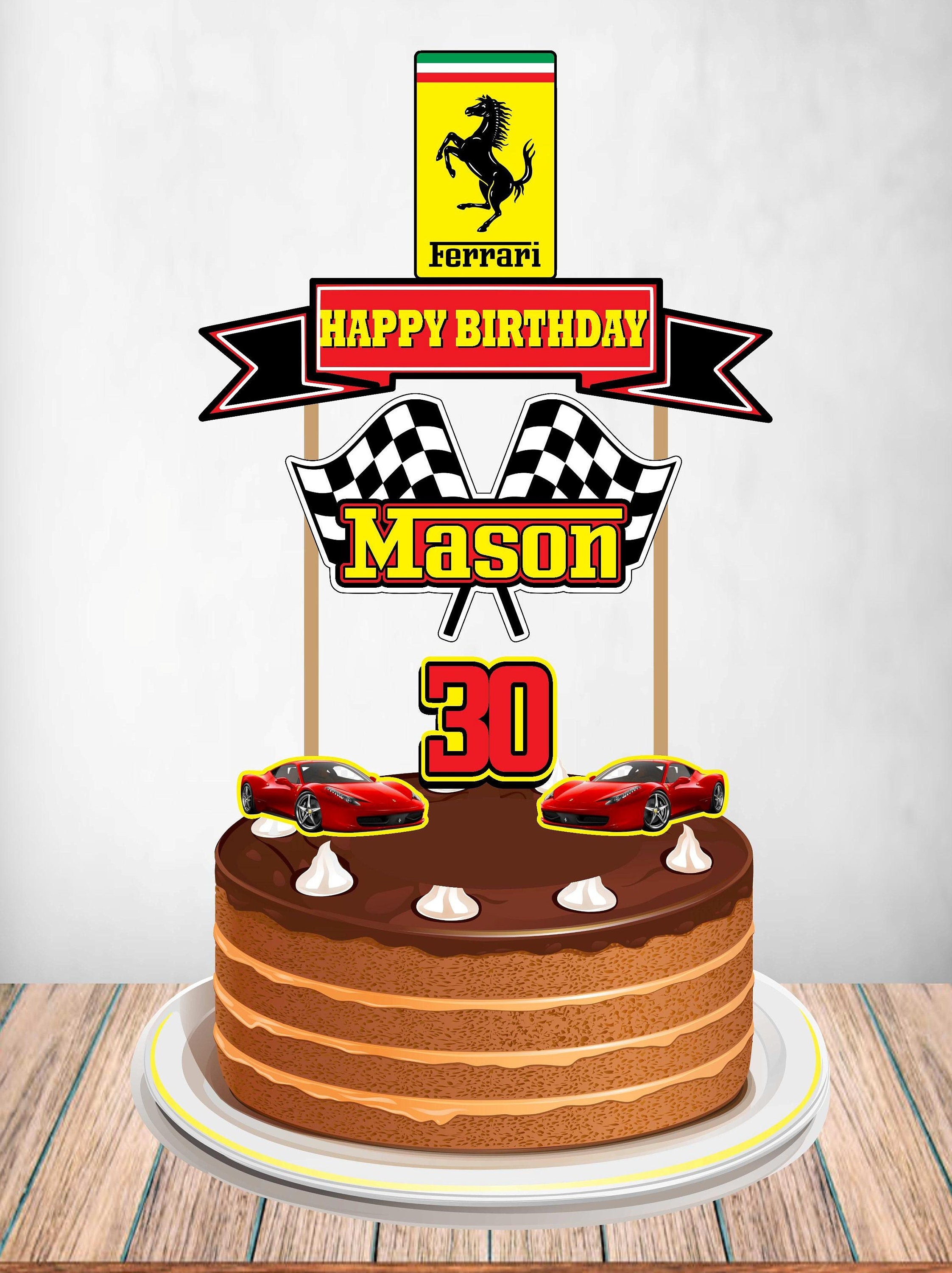 Ferrari Ferrari Cake Topper Ferrari Banner Ferrari Party - Etsy