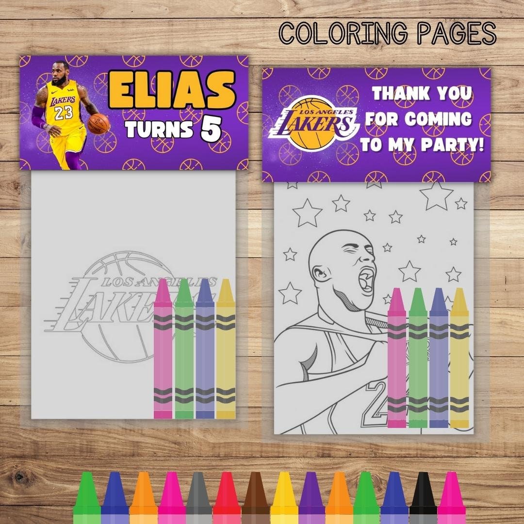 Basketball Mini Coloring Pages and Crayons, Basketball Birthday Party ...
