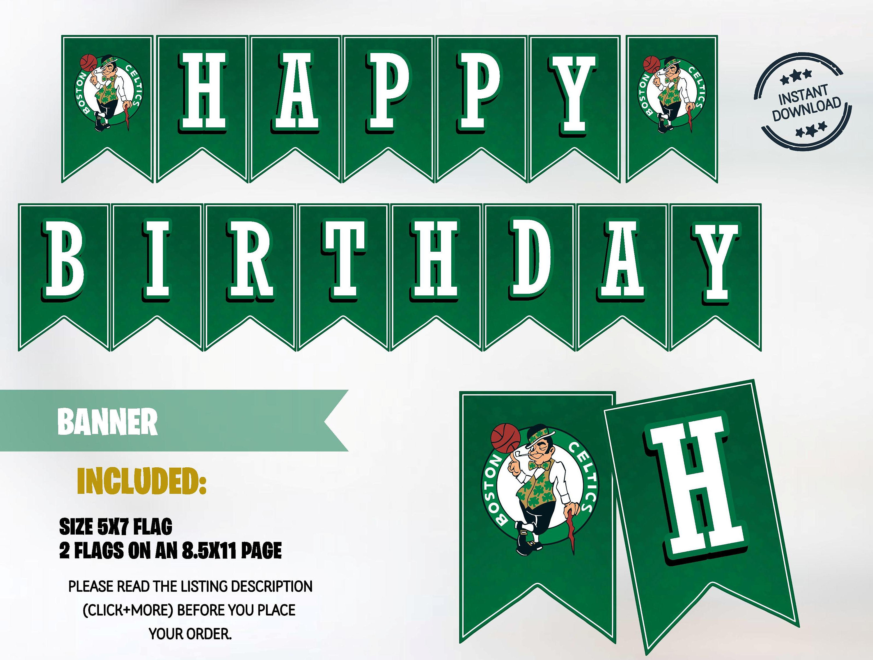 Boston Celtics Boston Celtics Banner Celtics Party Decor Etsy