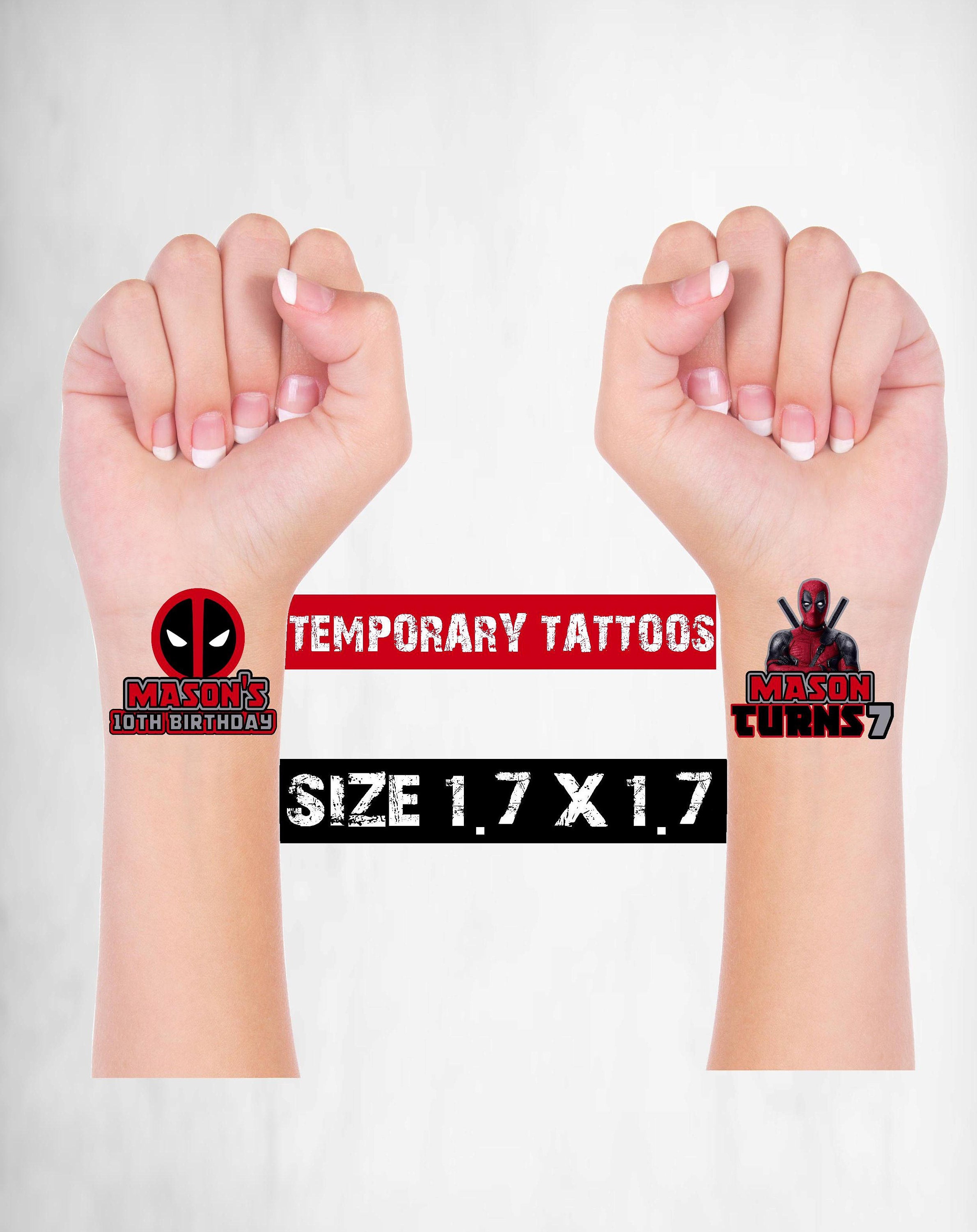 Deadpool Deadpool Temporary Tattoos Deadpool Birthday - Etsy New Zealand Deadpool Deadpool Temporary Tattoos Deadpool Birthday - Etsy New Zealand