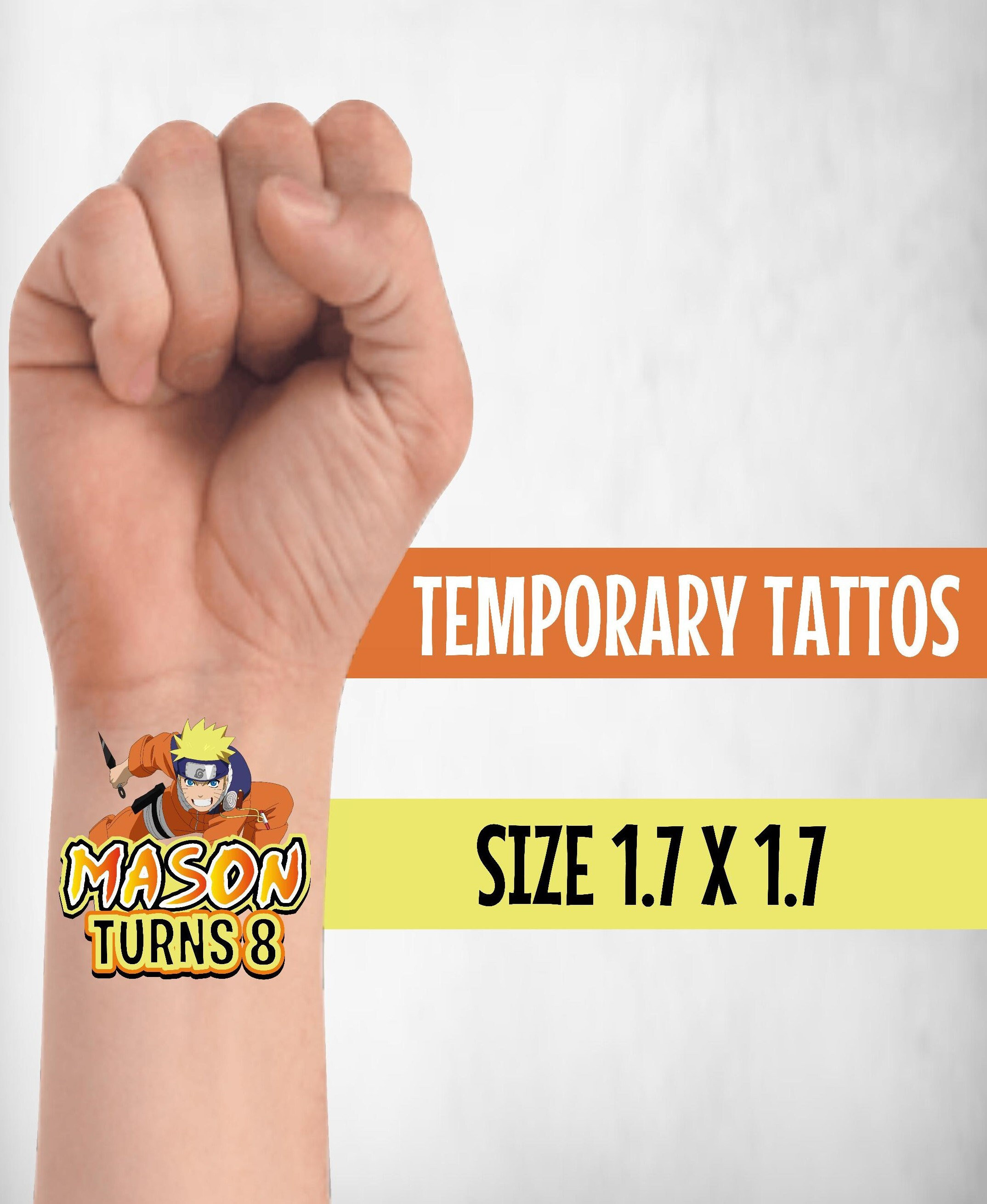 1 peça Tatuagem adesiva temporária Naruto tattoo akatsuki uchiha kakashi  itachi sasuke anime ninja