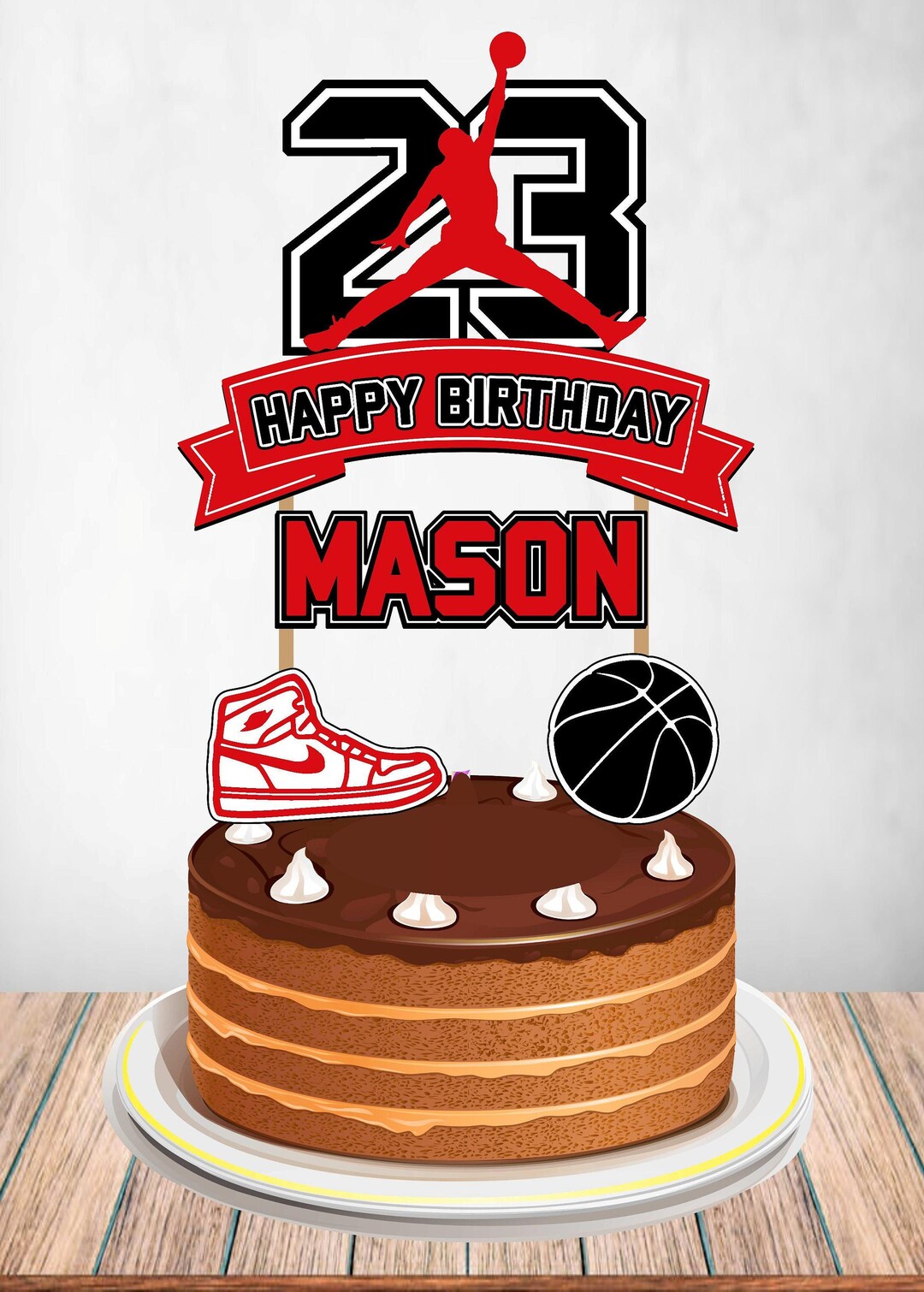 Jordan, Jordan Cake Topper, Jordan Topper, Jordan Birthday, Jordan ...