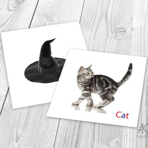 Downloadable Short Phonetic Rhyming Words, Montessori Nomenclature Cards, Printable Rhyming Words