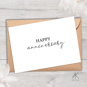 Digital Instant download Happy Anniversary card, Printable Anniversary Card my Hubby, Printable Anniversary card with cursive writing