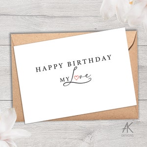 Joyeux anniversaire ma carte d’amour, carte d’anniversaire pour lui, Joyeux anniversaire ma carte d’amour pour un petit ami, mari, ami, frère. Carte élégante pour lui