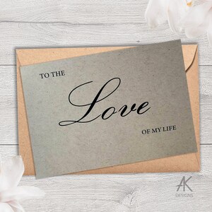 À l’amour de ma carte de vie sur ECO Kraft Carte en papier de toile de jute brune recyclée pour lui, petit ami, mari, carte en papier environnemental rustique, carte lui