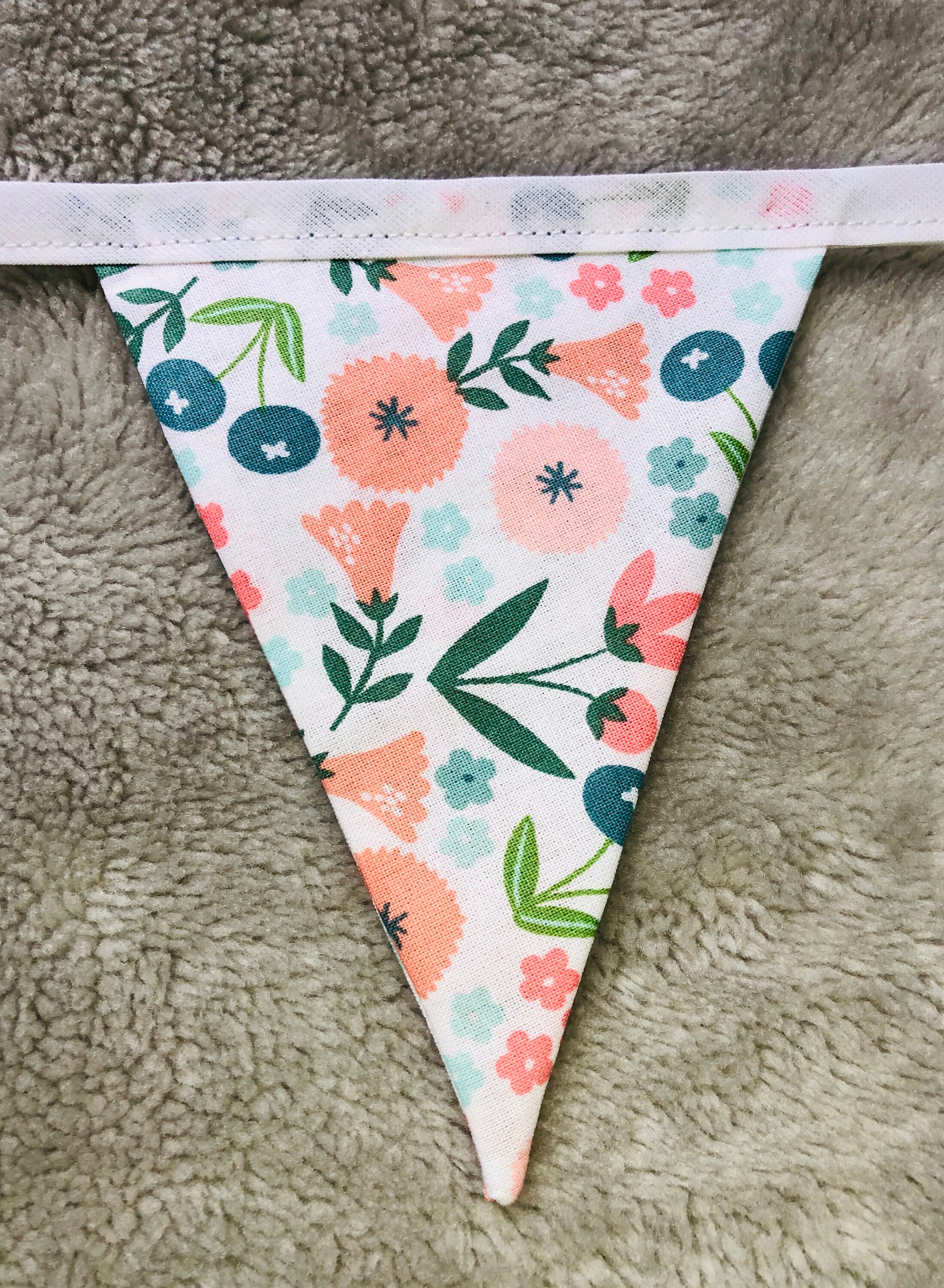 Pretty pastel floral bunting 3m Etsy