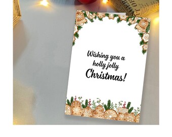 Printable Christmas Card Template, Holiday Wishes (Digital Download)
