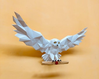 DIY Papercraft Owl, 3D Printable Model (pdf, eps, dxf, png)