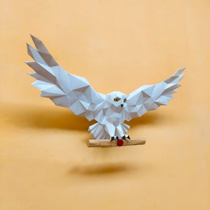 DIY Papercraft Owl, modelo de búho 3d, búho de origami, plantillas de búho, escultura de búho sentado, búho imprimible, papercraft imprimible, pájaro papercraft, impresiones 3d