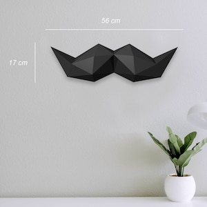 DIY Papercraft Moustache Wall art,Low poly Moustache Wall decor,3d papercraft,Bachelorette signs,Lowpoly sculpture,Bachelorette signs