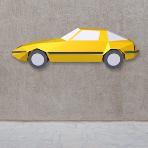 DIY Papercraft Car,Papercraft Wall decor,3d wall art,Lowpoly Car,3d car model,Printable car Templates,PDF Templates,3D Wall art decor