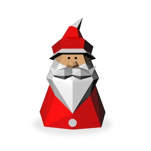 DIY Papercraft Père Noël, poupée du Père Noël, cadeaux du Père Noël, Papertoys, Origami 3D, décoration intérieure, Joyeux Noël, décorations de Noël, artisanat 3D