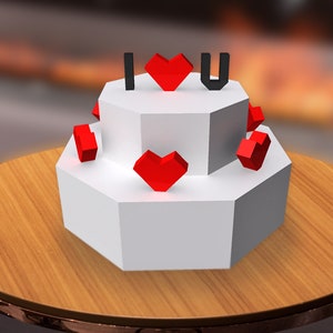 DIY Papercraft Cake box,Cake favour,3d papercraft cake,Valentines party decor,Gifts for her,Gifts for him,Valentine gift box,Printable favor