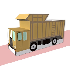 DIY Papercraft Garbage truck favor,lowpoly truck favour,Printable truck favor,Truck pattern,Pickup truck,3d printables,3d origami truck
