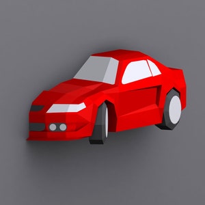 DIY Papercraft Car,Papercraft Wall decor,3d wall art,Lowpoly Car,3d car model,Printable car Templates,PDF Templates,Car svg,Paper decor