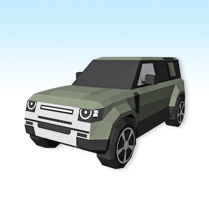 DIY Papercraft SUV car model,Paper car,PDF Templates,Printable templates,Lowpoly car dxf,Car png,Printable car,kids crafts,Car gifts