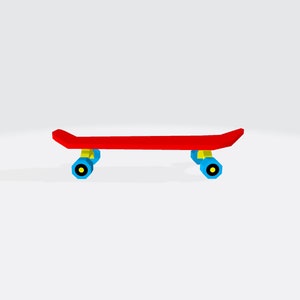 DIY Papercraft Skateboard svg,Lowpoly skateboard,3d Skateboard model,Skateboard print,Rolling skates,Skating wheels,Printable kits,Pepakura