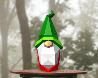 3D Origami Santa Claus Papercraft, Christmas Decor (PDF Pattern)