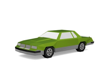 DIY Papercraft Oldsmobile Cutlass 1978 Muscle Car Model (PDF Templates)
