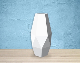 DIY Papercraft Vaas, lowpoly vaas, Geometrische vaas, lowpoly bloem vaas, papercraft bloem vaas, Origami vaas, vloer vaas, vaas dxf bestanden, 3d vaas