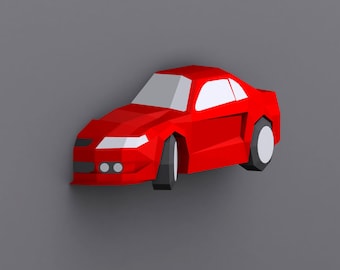 3d Papercraft Car Etsy