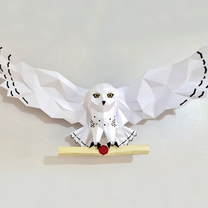 DIY Papercraft Búho, modelo de búho 3d, búho de origami, plantillas de búho, escultura de búho sentado, búho imprimible, papercraft imprimible, pájaro de Papercraft, impresiones 3d