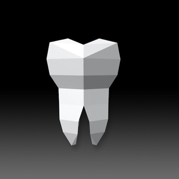 DIY Papercraft tooth model,dental model,3d tooth,3d teeth,printable tooth,Dental props,lowpoly tooth,3d crafts,3d origami,3d papercraft