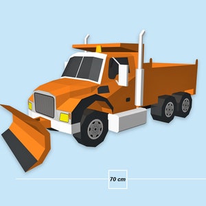 DIY Papercraft Snowplow truck,Cityplow truck,Papercraft Truck,Construction Vehicle SVG,Lowpoly Truck,Printable Truck,Snow plough Christmas