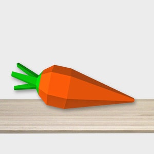 DIY Papercraft Carrot png,3d carrot model,papercraft vegetables,kitchen props,Carrot pattern,Carrot dxf,pepakura pattern,pepakura templates