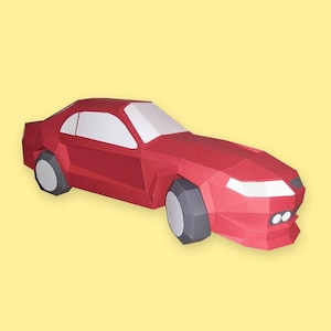 DIY Papercraft Car,Papercraft Wall decor,3d wall art,Lowpoly Car,3d car model,Printable car Templates,Car pattern,Car pattern,Car templates