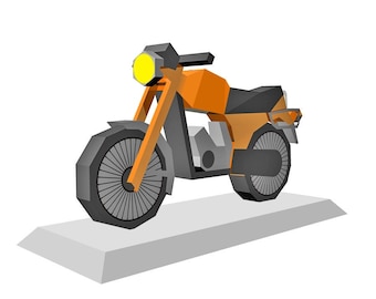 DIY Papercraft Zundapp KS 50 Motorcycle, 3D Lowpoly Model (PDF)