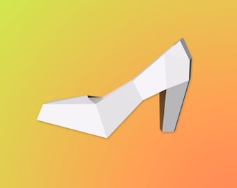 DIY Papercraft Shoe Template, Lowpoly Pump (Digital Files)