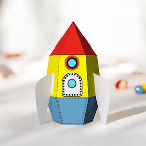 DIY Papercraft Rocket favor, Rocket decor, Rocket party props, Rocket props, Lowpoly rocket, Rocket pattern, 3d rocket model, Rocket print