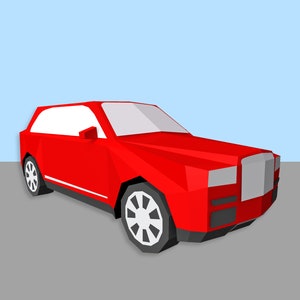 DIY Papercraft auto, Lowpoly auto, 3D automodel, afdrukbare autosjablonen, PDF-sjablonen, papieren decor, Pepakura-sjablonen, afdrukbare autosjablonen