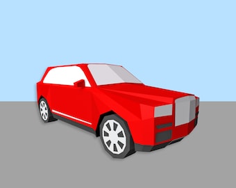 Lowpoly Papercraft Car Template (pdf, eps, dxf, png)