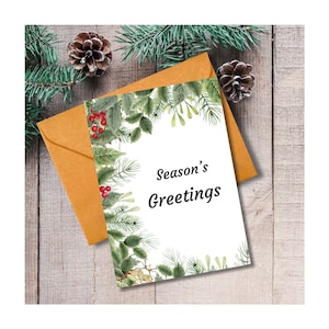 Seasons greetings,Merry Christmas card,Printable Christmas Tree card,Digital Merry Christmas card,Christmas card tempaltes,PDF card template